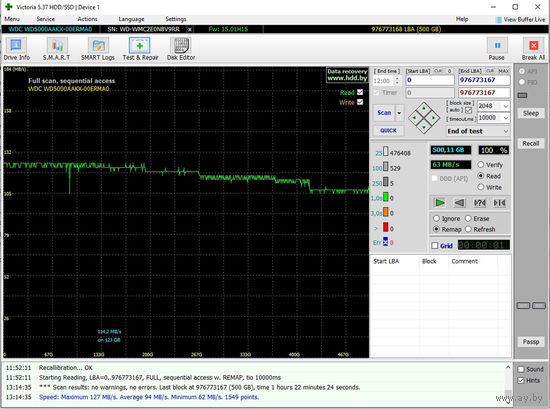 HDD 500GB WD WD500AAKX SATA 3,5"