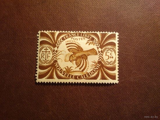 Французская Новая Каледония 1942 г.Птица Кагу,национальный символ Новой Каледонии./03а/