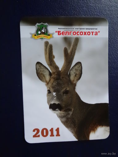 Календарик 2011 г.  Белгосохота.  Косуля.