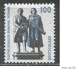 ФРГ. Памятник Гёте и Шиллеру. Веймар. 1997г. Mi#1934.