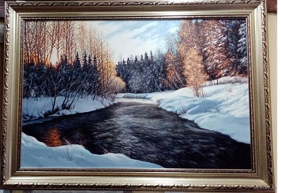 "Река зимой", х.м. 60х85см.