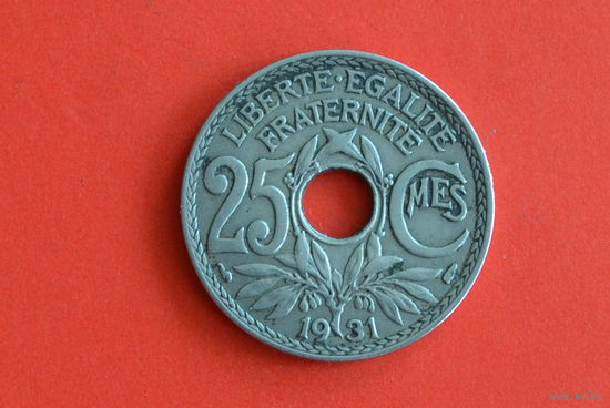 Франция 25 сантимов 1931 с 1 руб