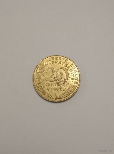 Франция / 20 сантимов / 1993 год