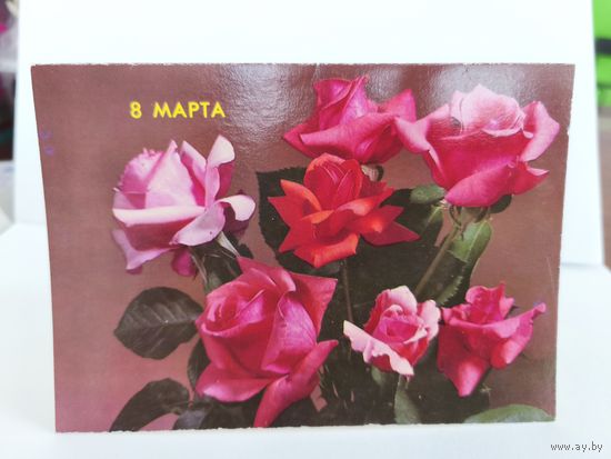 Открытка двойная, новая, 1990г. 8 марта. Фото Б. Круцко. 14