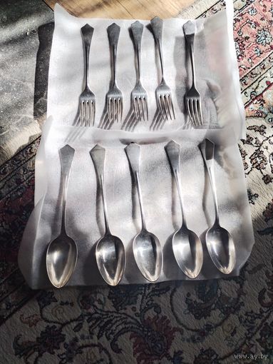 Старинный набор 19 в. Клейма серебрение 900 проба. АЛЬПАКА.