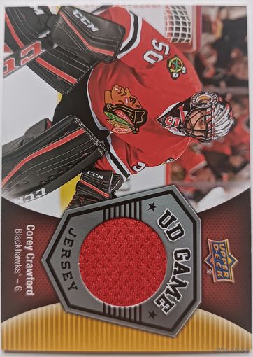 Хоккейная карточка НХЛ джерси Corey Crawford (Чикаго)