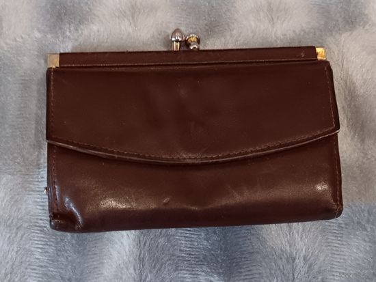 Старинный немецкий кошелёк. Кожа. 12х8 см.