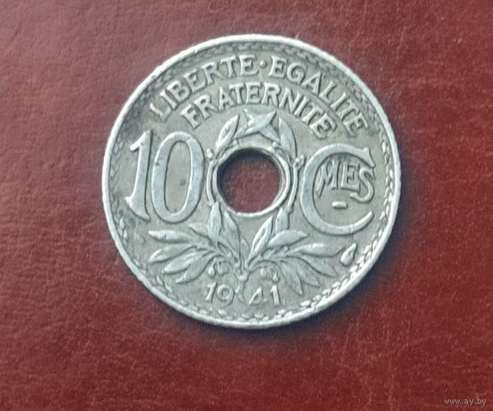 Монета Франция 10 сантимов 1941 г.