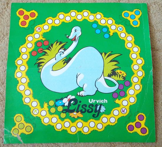 Настольная игра Динозавр Лисси (из 2 игровых полей). ГДР. Возможен обмен