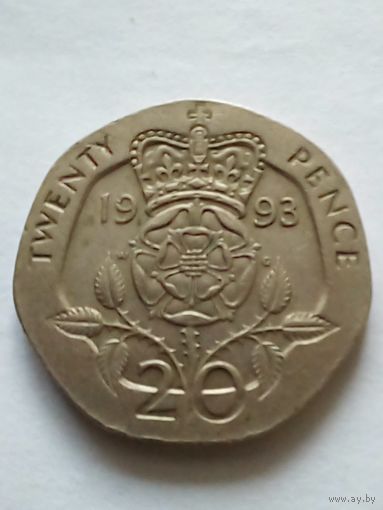 Великобритания.20 пенсов 1993 г.
