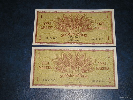 Финляндия, 1 Марка 1963 х 2 разные подписи UNC