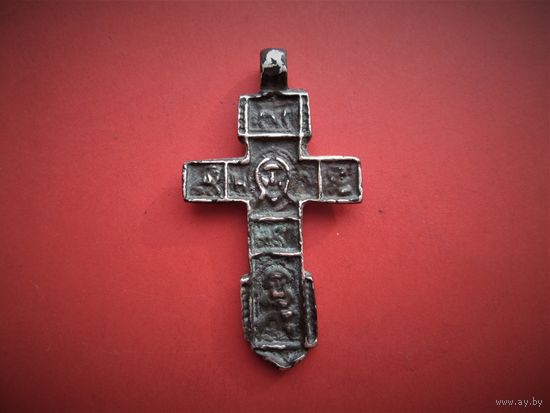 СТАРИННЫЙ СЕРЕБРЯНЫЙ КРЕСТИК, КРЕСТ.(ДД).
