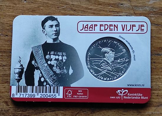 Легенда спорта Jaap Eden UNC-качество в coincard