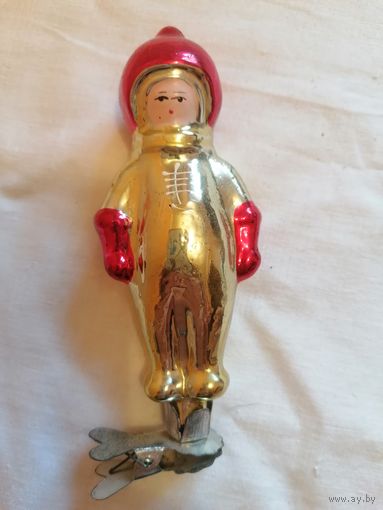 Ёлочная игрушка КОСМОНАВТ СССР на прищепке 0084