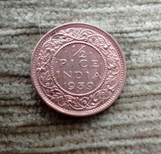 Werty71 Британская Индия 1/2 0,5 пол пайса 1939 Георг 6 пайс