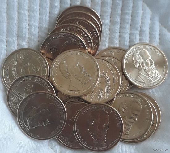 1 доллар США 2011Д. 19й президент Ратерфорд Хейс. Ролл 25 штук