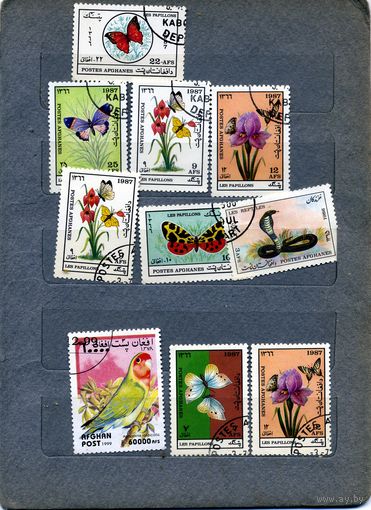 Афганистан      фауна,  сборный лот  10м  гашен  по 15 коп шт.
