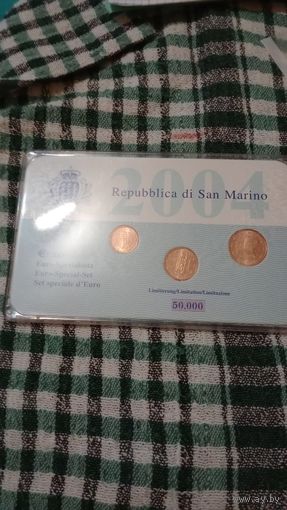 Сан Марино мини сет 1,2,5 центов 2004