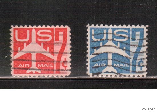 США-1958, (Мих.732-733), гаш., Стандарт, Авиапочта ,(полная серия) ,(2)