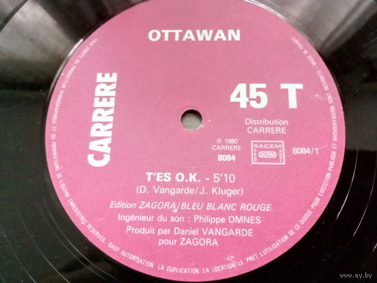 Виниловая пластинка OTTAWAN. (конверт отсутствует)