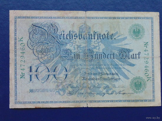 Германия 100 марок 1908 год.