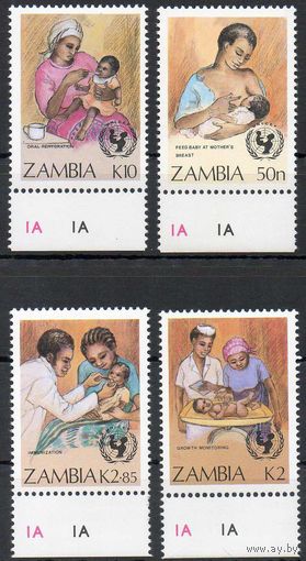 Детская медицина Замбия 1988 год чистая серия из 4-х марок