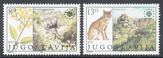 Защита природы Флора Фауна Югославия 1981 год чистая серия из 2-х марок (М)