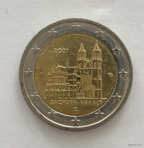 2 евро Германия 2021 Саксония-Ангальт F