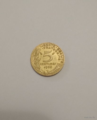 Франция / 5 сантимов / 1986 год