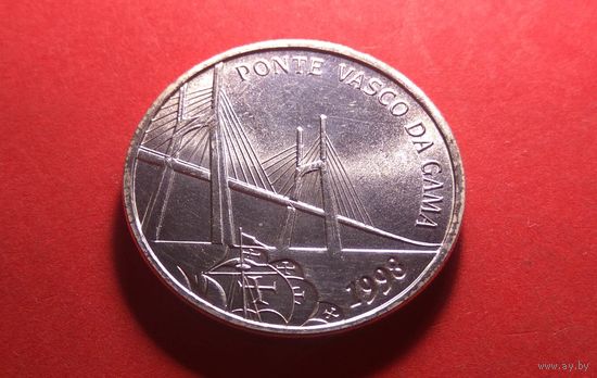 500 эскудо 1998. Португалия. Открытие моста Васко да Гама. Серебро. Отличная. UNC!
