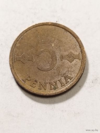 Финляндия 5 пенни 1972