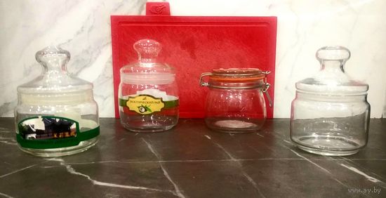 Банки для Сыпучих Продуктов * Герметичные Крышки * Стекло * Объём - по 0.5 литра