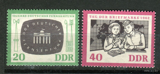 ГДР - 1962г. - 10 лет немецкому телевизионному радио - полная серия, MNH [Mi 923-924] - 2 марки