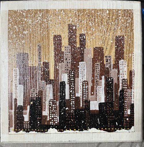 Живопись на доске "Мой город"