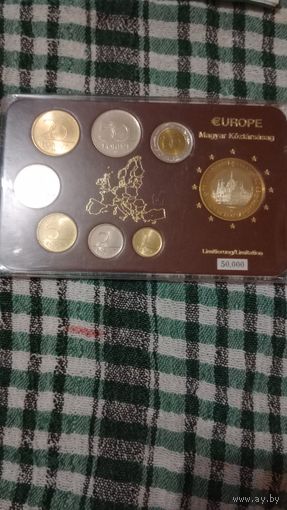 Венгрия набор монет 8 штук с пробным евро1995-2004г.unc