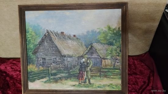 КАРТИНА  МАСЛО  В РАМЕ ИЗВЕСТНОГО  ХУДОЖНИКА ЧЛЕНА СОЮЗА ХУДОЖНИКОВ РОССИИ 1969 ГОД .Распродажа Коллекции ! Аукцион НЕ с рубля без   МПЦ и прочего 5 ДНЕЙ .Много лотов в продаже .