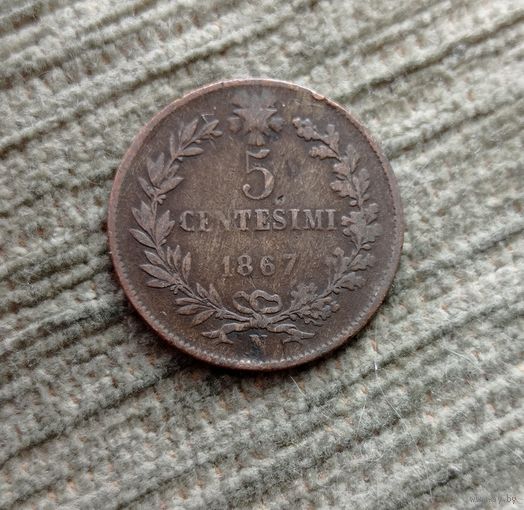 Werty71 Италия 5 чентезимо 1867
