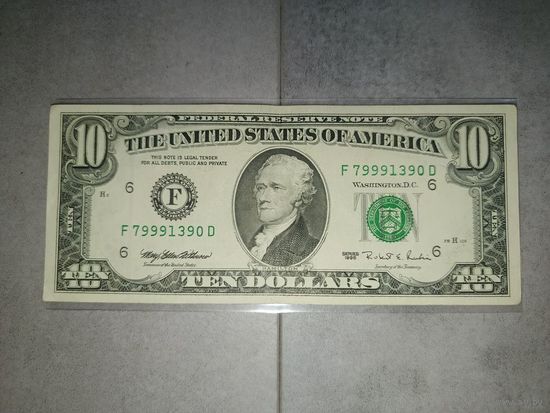 10 долларов США. 1995г