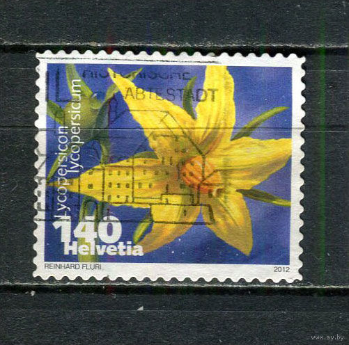Швейцария - 2012 - Цветы овощей. Помидор 140С - [Mi.2239] - 1 марка. Гашеная.  (Лот 33JA)-TG3P52