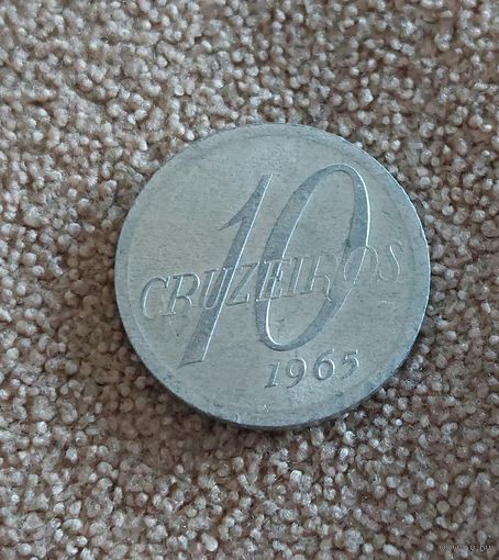 Бразилия 10 крузейро 1965 UNC