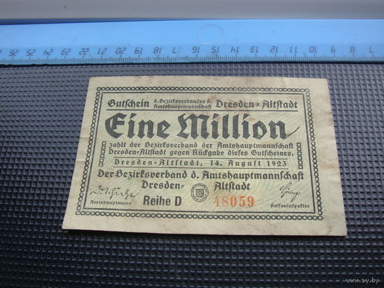 Германия 1000000 1 миллион  марок 1923