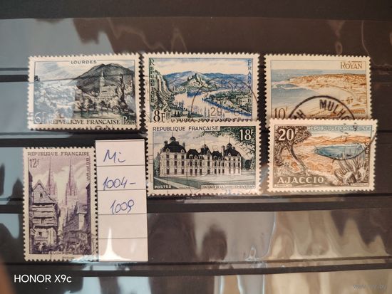 Полная серия Франция Ми 1004-1009 1954 года