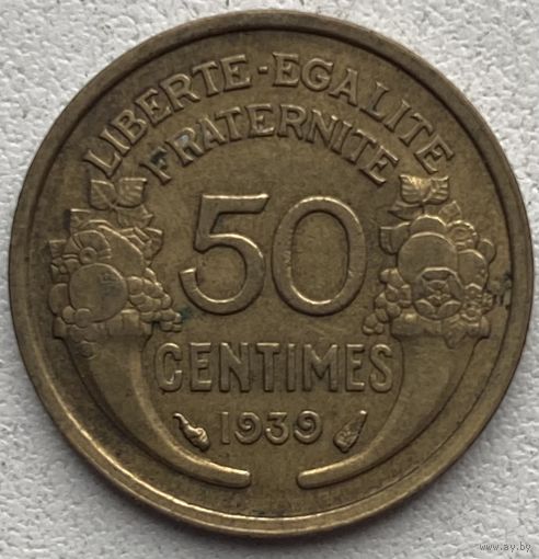 Франция 50 сантимов 1939 г.