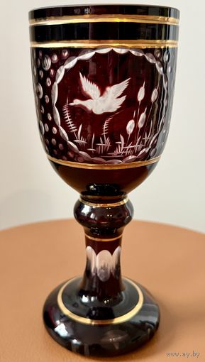 Хрустальный кубок Бидермаер Богемия вторая половина 20в
