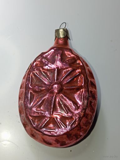 Ёлочная игрушка  -  Снежинка . СССР  . Стекло .