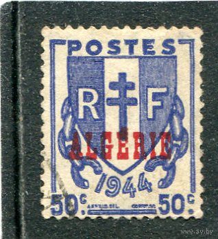 Французский Алжир. Герб. Надпечатка. 50с