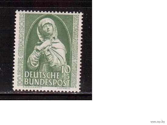 Германия(ФРГ)-1952,(Мих.151) , * (след от накл.), Искусство, Нац. музей