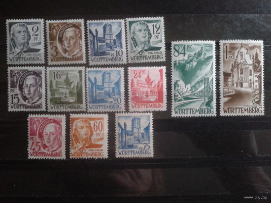 Вюртемберг, фр. зона 1947 Стандарт** полная серия