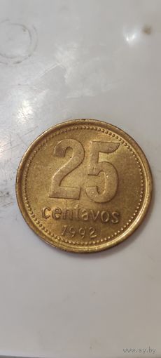 Аргентина 25 сентавос 1992