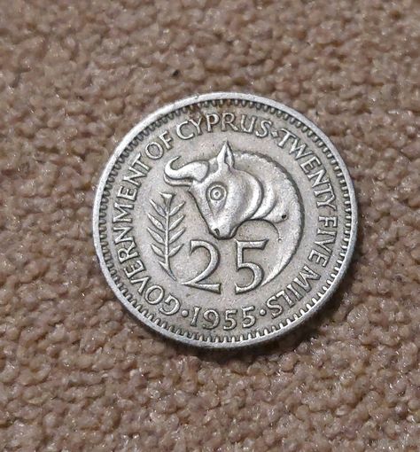 Кипр 25 милс 1955 Елизавета II